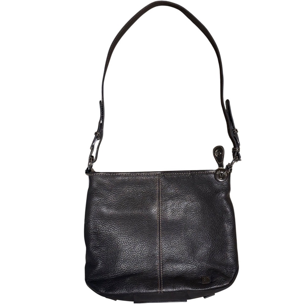 The Sak Leather Shoulder Bag Brown Pebble Textured Crossbody Style